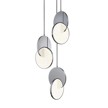 Nordic minimalist pandantiv cu LED-uri lumini postmodern de iluminat din oțel inoxidabil sala de mese lampa de dormitor bar noptiera corp de iluminat