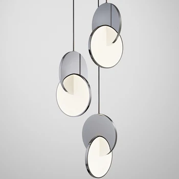 Nordic minimalist pandantiv cu LED-uri lumini postmodern de iluminat din oțel inoxidabil sala de mese lampa de dormitor bar noptiera corp de iluminat