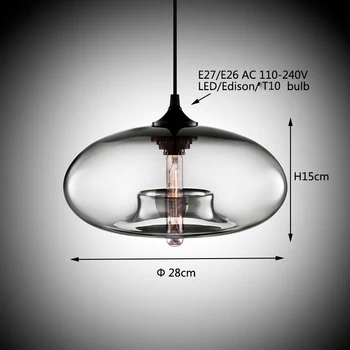 Nordic Moderne agățat lumini loft 7 Sticlă de Culoare luciu Pandantiv Lampă industrială decor Lumini Corpuri de iluminat E27 pentru Bucatarie Restaurant
