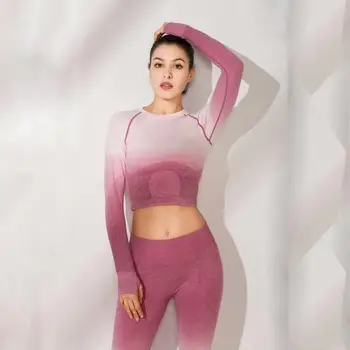 NORMOV 2020 Nou fără Sudură de Fitness Camasa Femei Maneca Lunga Antrenament Topuri de Cultură Yoga Gym Sport Îmbrăca Tricouri Antrenament