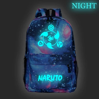 Nou Luminos Mochila pentru Copii NARUTO Sharingan Sasuke Uchiha Băieți Școală de Fete Bookbags Adolescenți Rucsac de Călătorie