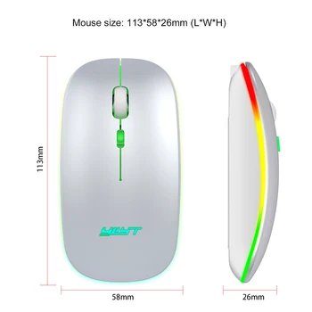 NOU Mouse-ul fără Fir Bluetooth 2.4 GHz 3 Butoane Optic Ergonomic Soareci Reîncărcabilă Modul Dual Wireless de Iluminat de Birou Mut Mouse-ul