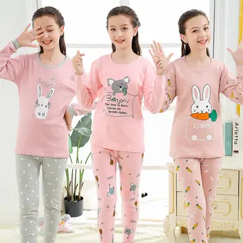Noua Adolescenti Pijamale Adolescente Seturi de Pijama Bumbac Haine Seturi Maneca Lunga, Pijamale Copii, Pijamale Pijamale Pentru Fată Băiat de 9 19Years