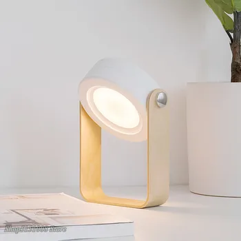 Noua Creatie Mâner din Lemn Pliabil Luminile de Noapte de Lectură Lampă Felinar Portabil Lampa Telescopic de Pliere Led Masă Lampă de Încărcare USB