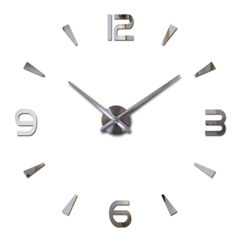 Noua moda Diy ceas deșteptător Cameră de zi Cuarț Acrilice efect de Oglindă acasă decorare de Perete Moderne bețe în continuare stilul de viață