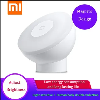 Noul Xiaomi Mijia Condus De Inducție Lumina De Noapte 2 360 Rotativ Reglabil Luminozitatea Infrarosu Smart Senzor De Mișcare Cu Bază Magnetică