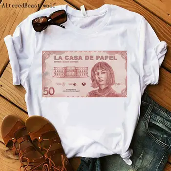Noutatea Design La Casa De Papel T Shirt Bani Jaf Teuri Seriale TV tricou femei casual maneca scurta Casa de Hârtie vogue tees