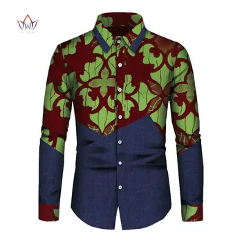 Nouă Bărbați din Africa de Imprimare Haine Bogat Bazin Dashiki Maneca Lunga T-shirt Tradiționale 2020 Stil de Moda pentru Adulți Bluza Haine N1032