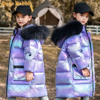 Nouă copii de Iarnă cu glugă haina haina blana naturala rezistent la apă în jos jacheta pentru Fete haine groase haine groase snowsuit Salopete