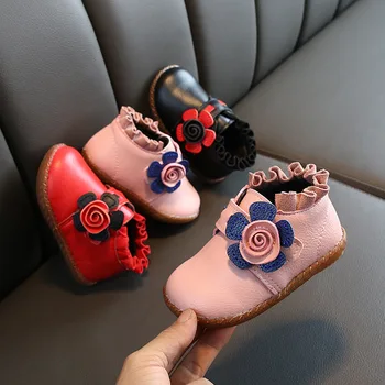 Nouă Copii Pantofi Fete Sport Cizme Antialunecare Fund Moale Pentru Copii Pantofi Pentru Copii Adidas Flori Casual Plus Catifea Moale, Cald, Plat Pantofi