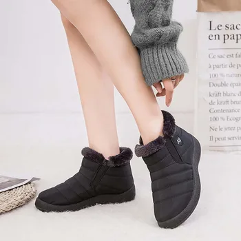 Nouă Femei Indesata Cizme Țină de Cald Iarna cizme cu platforma femei pantofi Impermeabil de Iarna Pantofi de sex Feminin, Plus Dimensiune Botas Mujer