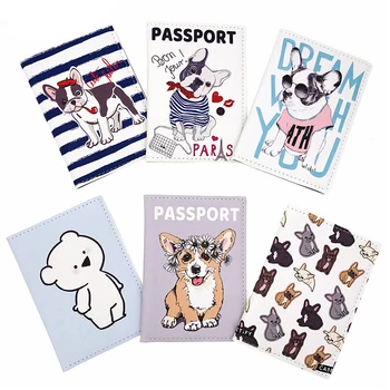 Nouă Femei Pașaport Acoperi Noile Desene animate Drăguț Câine Portofel Pașaport de Călătorie Accesorii ID-ul de Card de Credit Geanta din Piele PU Deținător de Pașaport