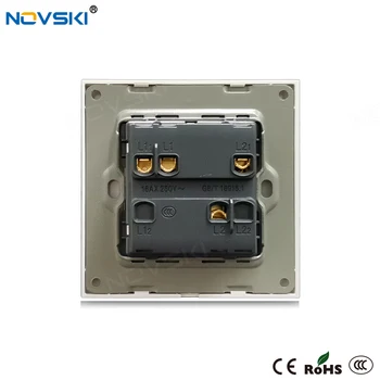 NOVSKI de Lux Comutator Universal cu LED-uri, 2 Banda de Putere Comutator Basculant, Alb Negru Gri Auriu Panou, AC 110-250V 2 Modul de Control