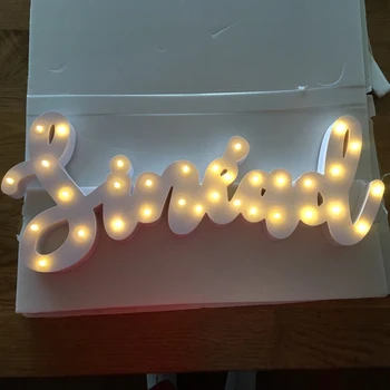 Numele personalizate Lampă cu LED-uri Semn Marquee Lumina de Noapte LED-uri Cresc Light Decor de Perete Pentru Dormitor Nunta Ornamente Lumini