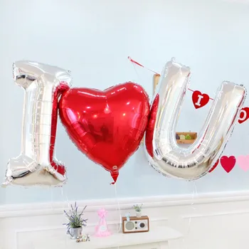 Nunta Decor Baloane cu litere mari roșii inima Baloane Folie Aer baloane Gonflabile mariage eveniment & Consumabile Partid