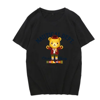 O-Gat Maneci Scurte T-Shirt Femei Top de Vara din Bumbac 2021 Desene animate ursuletul HD Model de Scrisoare de Tricou CA89