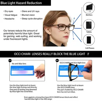 OCCI CHIARI Calculator Ochelari de Acetat de Lumină Albastră Pahare Transparente Ochelari baza de Prescriptie medicala ochelari cu ramă de Ochelari femei OC7058