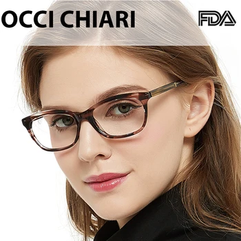 OCCI CHIARI Calculator Ochelari de Acetat de Lumină Albastră Pahare Transparente Ochelari baza de Prescriptie medicala ochelari cu ramă de Ochelari femei OC7058