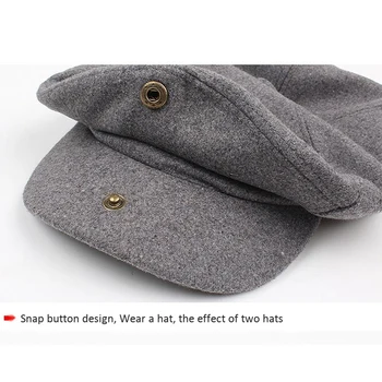 Octogonal Capac de vânzător de ziare Bereta Pălărie pentru Bărbați Șepci, Pălării Toamna Iarna