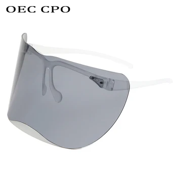 OEC CPO Cadru Mare Una bucata ochelari de Soare Femei Supradimensionat Ochelari de cal Bărbați ochelari de Soare Vintage Nuante Windproof Masca Ochelari de sex Feminin O722