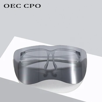 OEC CPO Cadru Mare Una bucata ochelari de Soare Femei Supradimensionat Ochelari de cal Bărbați ochelari de Soare Vintage Nuante Windproof Masca Ochelari de sex Feminin O722