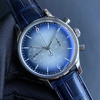 Oficial sugess ceas original pescăruș mecanice movment ST1901 vintage barbati ceas cronograf pilot ceas militar seria