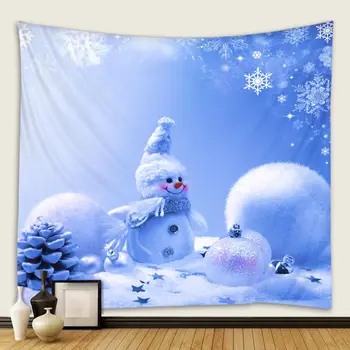 Om de zăpadă de crăciun tipărite tapiserie scena decor pânză fabrica de vânzare directă pot fi personalizate dimensiune