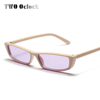 Ora DOUĂ ' 90 ochelari de Soare Femei de Moda de Epocă Mic Cadru Dreptunghiular Ochi de Pisica Negru Ochelari de Soare UV400 ochelarii Oculo 81345