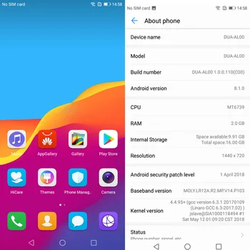 Original Honor 7 a Juca Y5 Prim-2018 4G LTE Telefonul Mobil MTK6739 Android 8.1 5.45