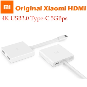 Original xiaomi USB de Tip C pentru Cablu Adaptor HDMI 4K 3D 5Gbps USB 3.0 Type-C mi notebook air 13.3 12.5 