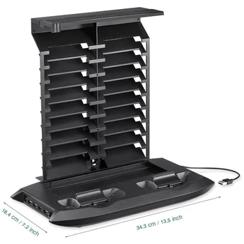 OSTENT Incarcator USB Dock de Încărcare Stație de Alimentare a Ventilatorului Cooler Suport Vertical Stocare pe Disc pentru Xbox One X Consola
