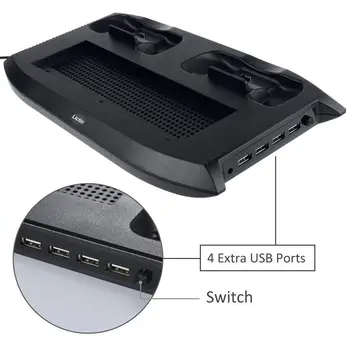 OSTENT Incarcator USB Dock de Încărcare Stație de Alimentare a Ventilatorului Cooler Suport Vertical Stocare pe Disc pentru Xbox One X Consola