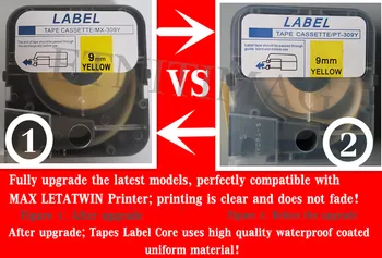 Panglica de cerneala Casete Eticheta Compatibil lm-tp312y(5mm 9mm, 12mm+Alb, Galben)Pentru MAX LETATWIN Cablu ID-ul Imprimantei lm-380a,lm-390a