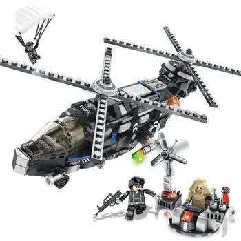 PANLOS Tehnologia de Poliție Militară Serie Gunship Bloc Industria Aerospațială Aeronave Autocolant pentru Copii Jucărie Cadou de Ziua de nastere