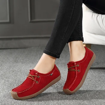 Pantofi Femei Confortabil Pantofi Loafer Apartamente Aluneca pe Piele Handsewn piele de Căprioară Pantofi Casual