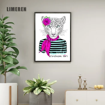 Panza Pictura Arta de Perete Imagine printuri de Desene animate pline de culoare Leopard Fara Rama Decor Acasă Poster de Perete Decor Pentru Camera de zi L046