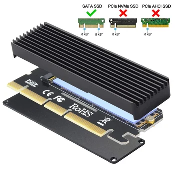 PCI Express 3.0 x16 x8 x4 la PCIe M pentru M. 2 NVMe si AHCI SSD Adaptor de Card cu carcasă din Aluminiu radiator și Pad Termic