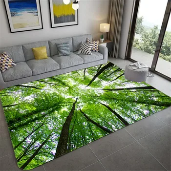 Peisaje naturale 3D Covor Pentru Camera de zi Verde Pădure, Cascadă, Peisaj Covor Dormitor Anti-alunecare Covor În Baia Mare
