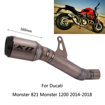 Pentru Ducati Monster 1200 821-2018 Motocicleta de Eșapament Țeavă de Aliaj de Titan Mijlocul Aluneca Pe 310mm Scape Nici un DB Killer Monster 821