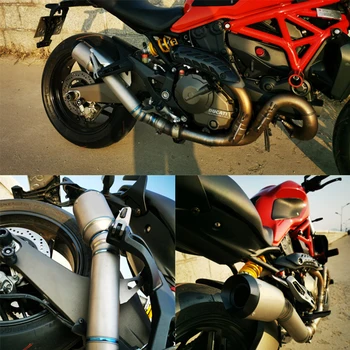 Pentru Ducati Monster 1200 821-2018 Motocicleta de Eșapament Țeavă de Aliaj de Titan Mijlocul Aluneca Pe 310mm Scape Nici un DB Killer Monster 821