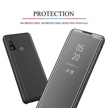 Pentru Huawei P Inteligente 2020 Caz Acoperire Kickstand Oglindă Clară Vedere la Șocuri Carte de Telefon Mobil Caz Flip pentru Huawei P Inteligente 2020