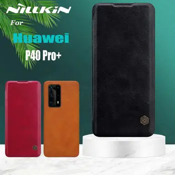 Pentru Huawei P40 Pro+ Caz Carcasa Nillkin Reale Moale Piele Flip Wallet Inteligent Capacul din Spate Caz pentru Huawei P40 Pro Plus de Cazuri