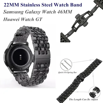 Pentru Huawei Watch GT 22MM Metalice din Oțel Inoxidabil Ceas Trupa de Înlocuire pentru Samsung Galaxy Watch 46MM Bratara Curea pentru AMAZFIT