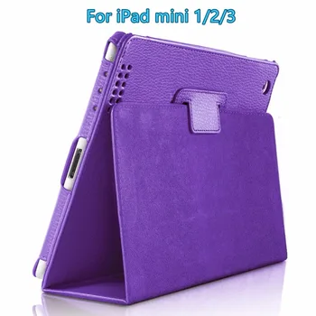Pentru iPad mini 1/2/3 Caz din Piele PU Folio Slim Fit Stand Caz cu Smart Cover de Somn / Wake Auto Caracteristică