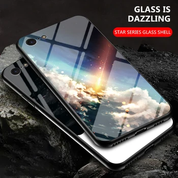 Pentru iPhone SE 2020 Caz Înstelat model Capac Sticla Pentru iPhone SE 11 Pro max 7 8 6s 6 Plus 5 5S Xs max Xr Xs Coques