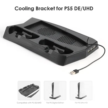 Pentru PS5 Dual Controller Charger Consola Verticale de Răcire Ventilator Stand 3 Hub Stație de Încărcare Rapidă pentru PlayStation 5 Ediție Digitală