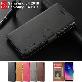 Pentru Samsung Galaxy J4 2018 Caz Din Piele Vintage Caz De Telefon Pe Samsung J4 Plus Caz Flip Portofel Caz Pentru Samsung J4Plus Capac Sac