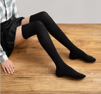 Peste genunchi șosete pentru femei toamna/iarna non-alunecare de ciorapi coapsă șosete micro presiune burlan șosete sosete lungi negre