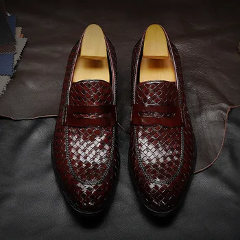 Phenkang mens pantofi eleganți din piele pantofi oxford pentru barbati italiană 2020 rochie, pantofi nunta, pantofi de alunecare pe piele brogues