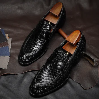 Phenkang mens pantofi eleganți din piele pantofi oxford pentru barbati italiană 2020 rochie, pantofi nunta, pantofi de alunecare pe piele brogues